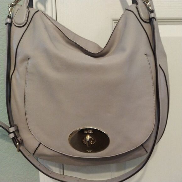 Coach Whiplash Circle Hobo Saddle Brown Soft Leather Adjustable Crossbody Bag - Picture 1 of 16